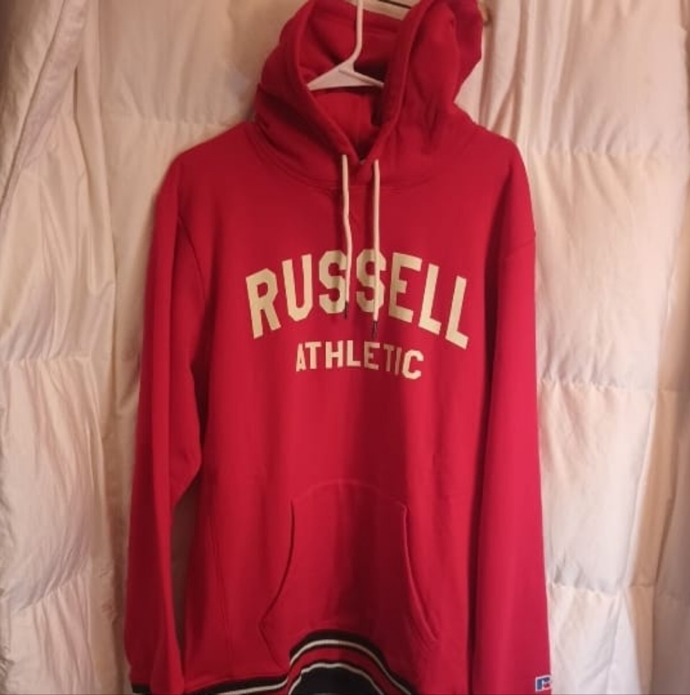 NWT RUSSELL ATHLETIC MEN'S PULLOVER HOODIE SIZE XL COLOR RED